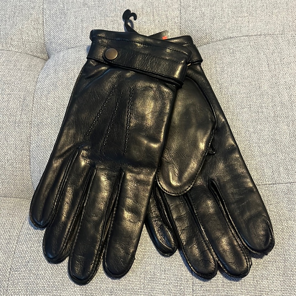 NWT Men’s Black Leather Thinsulate Gloves Size L